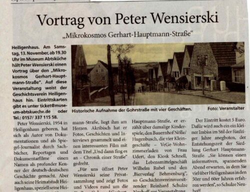 Vortrag von Peter Wensierski – Mikrokosmos Gerhart-Hauptmann-Straße – SuperTIPP 6. Nov. 2021