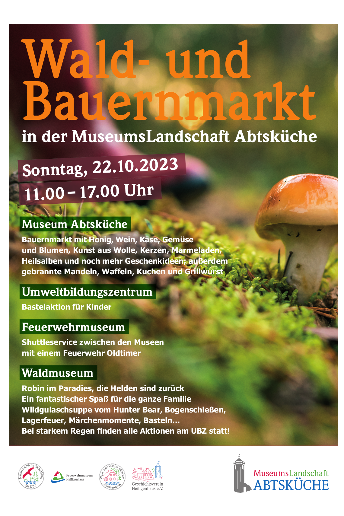 Wald- und Bauernmarkt im Museum Abtsküche und der Museumslandschaft